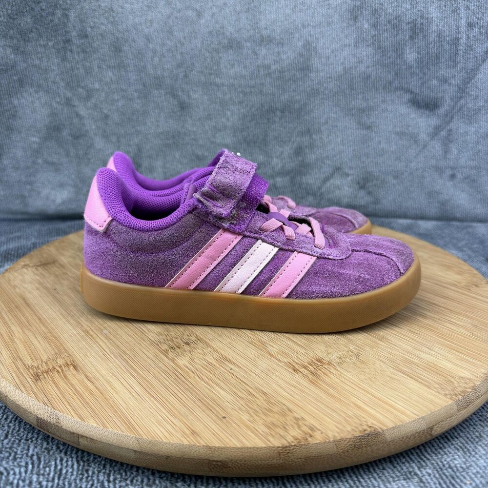 Adidas Shoes Girls Size 12 Purple Suede Sneakers Pink Accents HWK 1Y3010